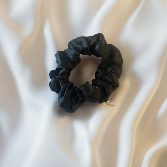 Silk Hair Scrunchie Black - Velora Luxury Fashion