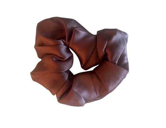 Silk Hair Scrunchie Coffee - Velora Luxury Fashion