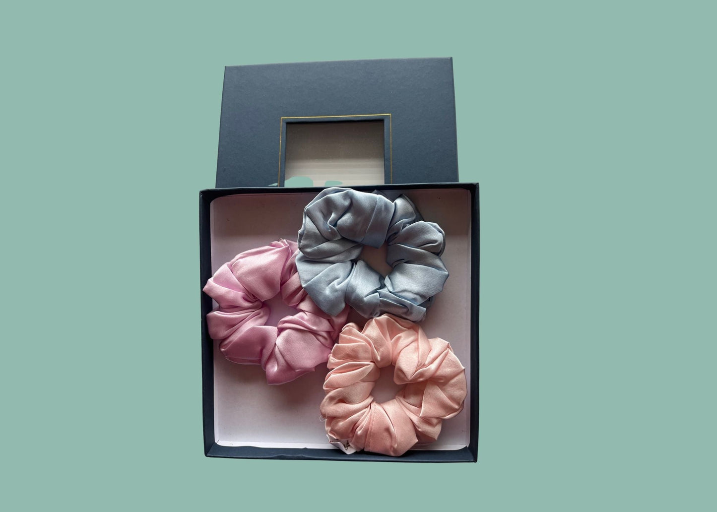 Silk Hair Scrunchie Light Blue - Velora Luxury Fashion
