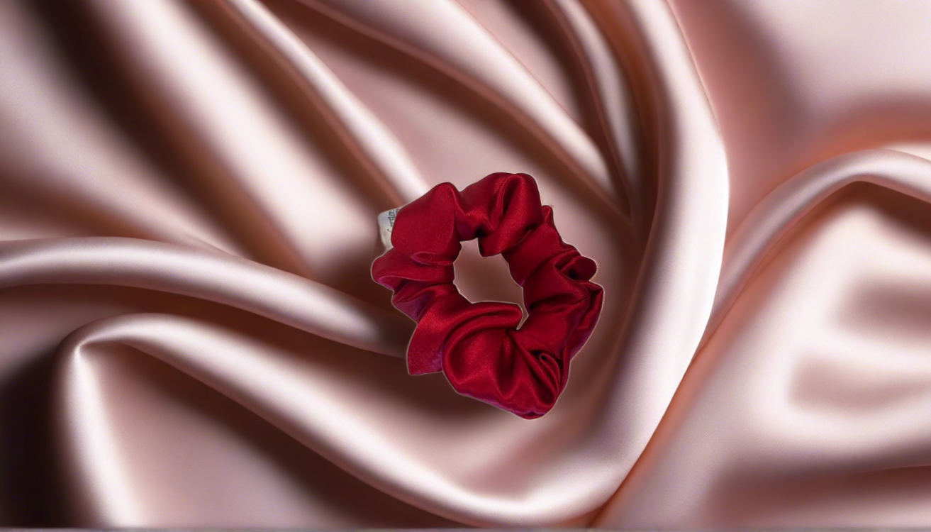 Silk Hair Scrunchie Wine - Velora Luxury Fashion