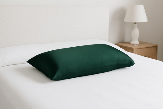Silk Pillowcase  Dark Green (Envelope Style) - Velora Luxury Fashion