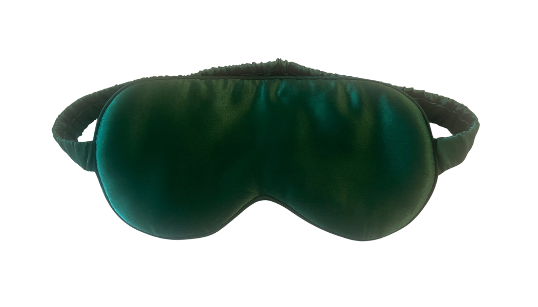 Silk Sleep Mask Dark Green - Velora Luxury Fashion