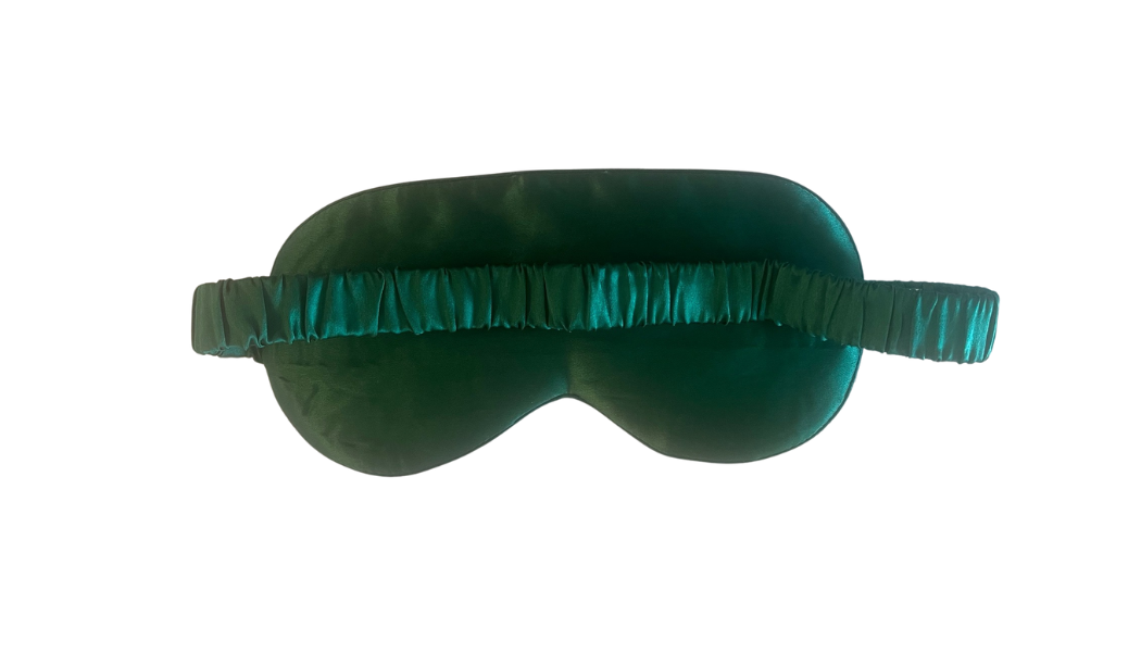 Silk Sleep Mask Dark Green - Velora Luxury Fashion