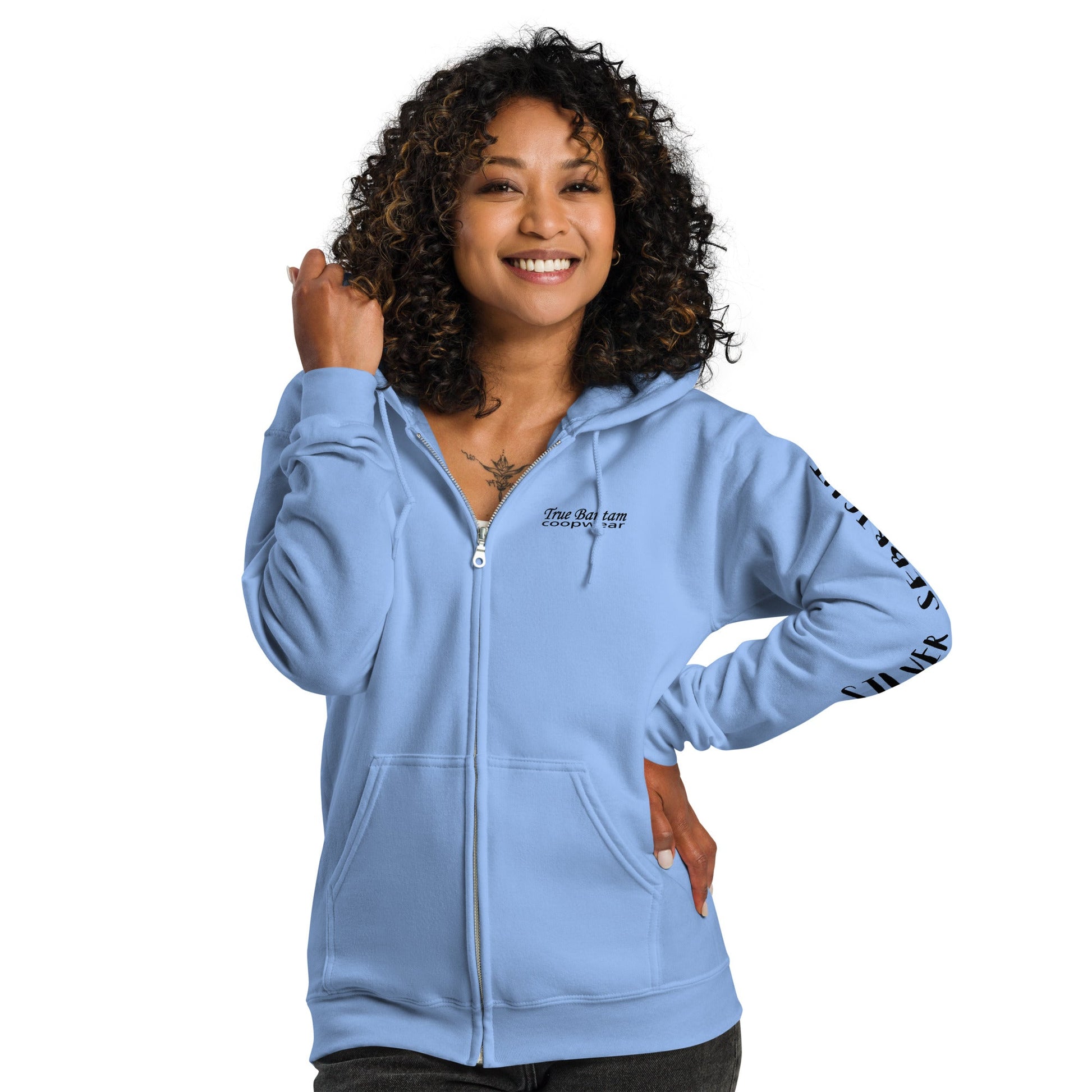 Silver Sebright Unisex heavy blend zip bunny hug (hoodie) - Velora Luxury Fashion