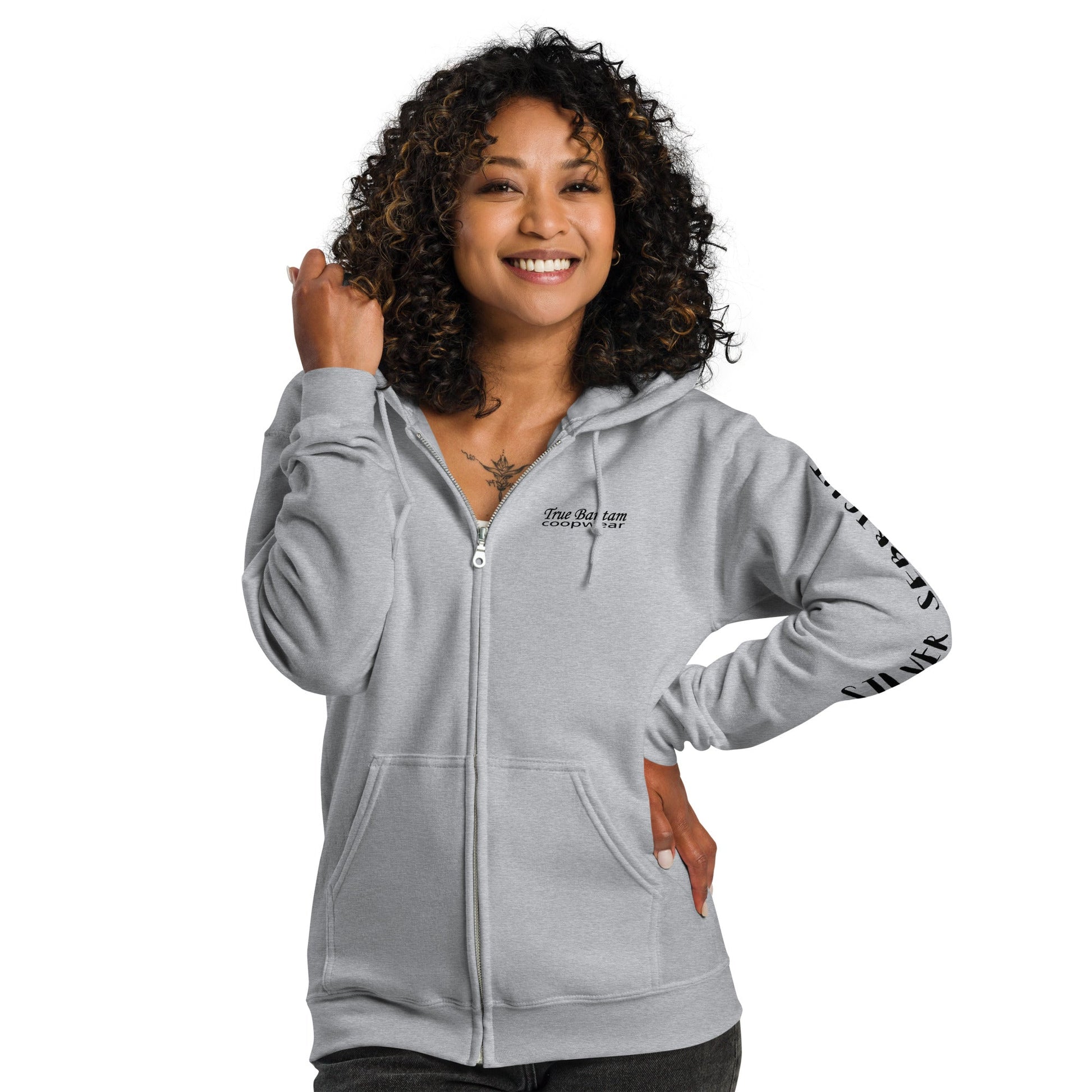 Silver Sebright Unisex heavy blend zip bunny hug (hoodie) - Velora Luxury Fashion