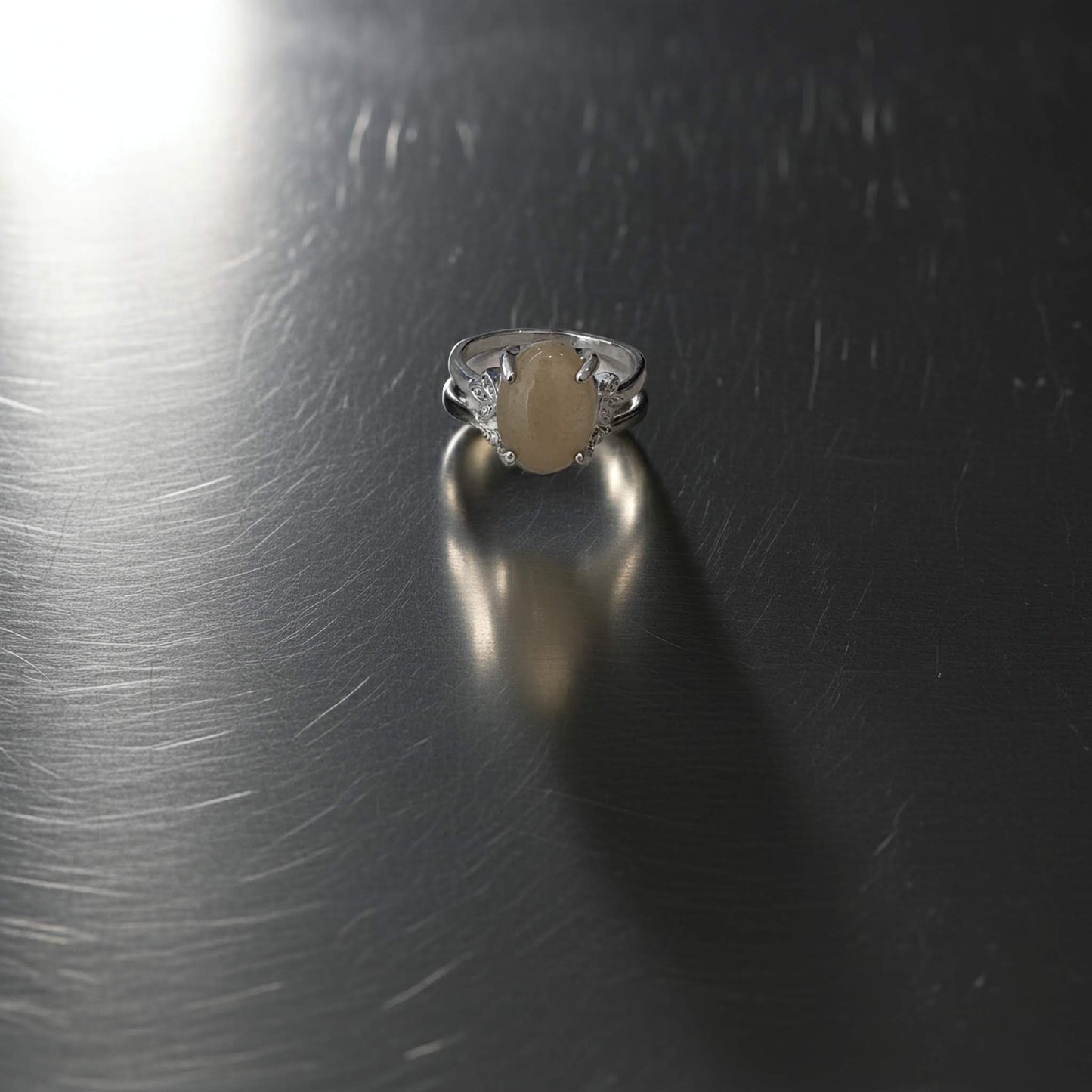 Oval Stone Silver Ring  | Elegant Rings