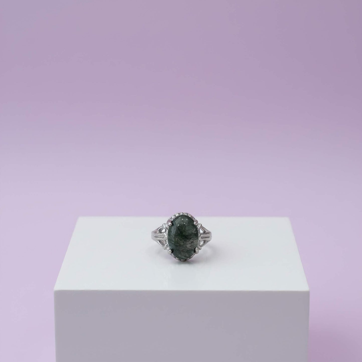 Oval Stone Silver Ring  | Elegant Rings