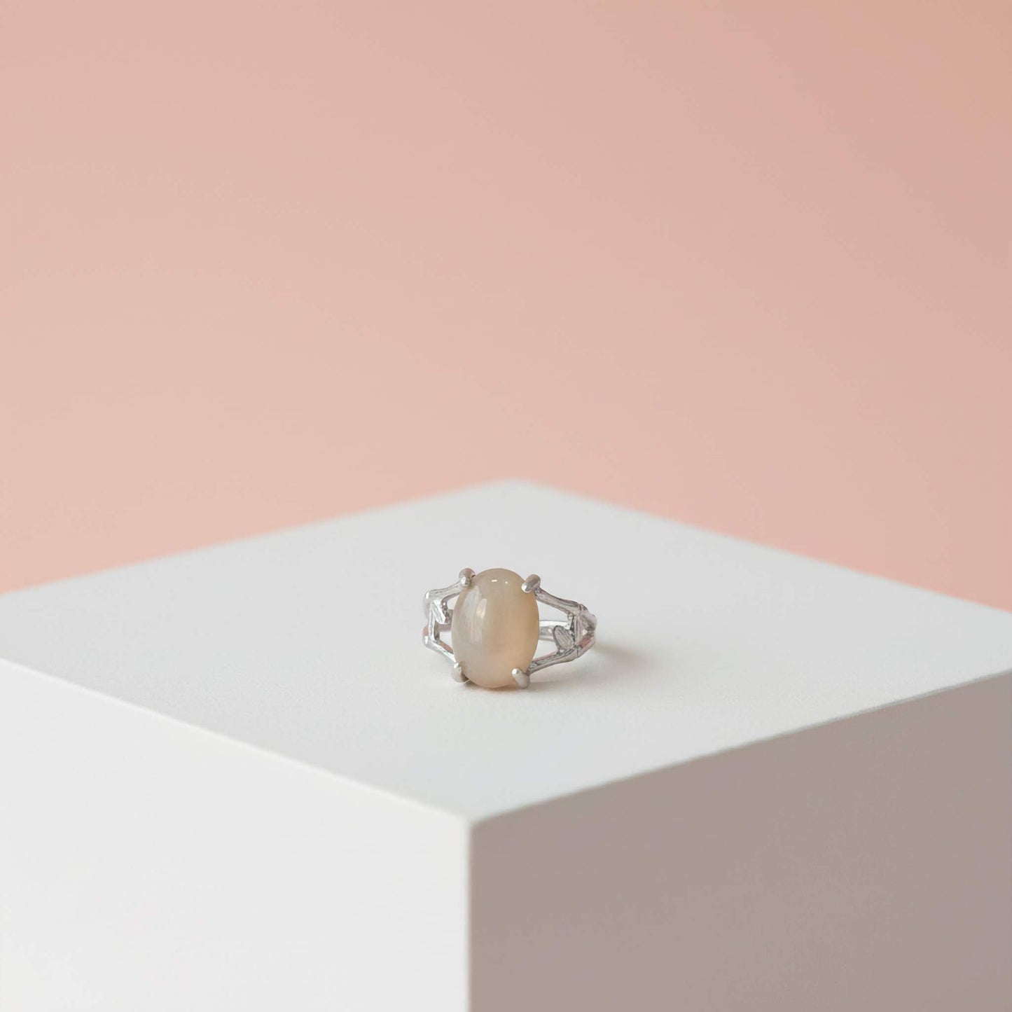 Oval Stone Silver Ring  | Elegant Rings