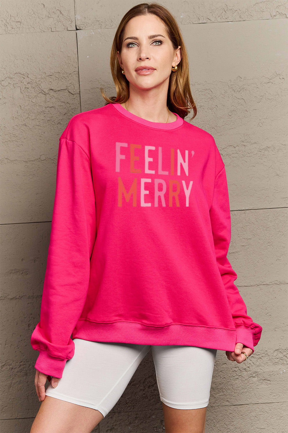 Simply Love Full Size Graphic Round Neck Sweatshirt - Velora Luxury Fashion