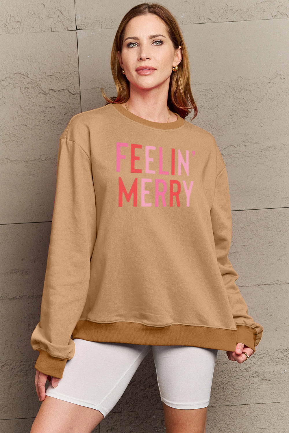 Simply Love Full Size Graphic Round Neck Sweatshirt - Velora Luxury Fashion