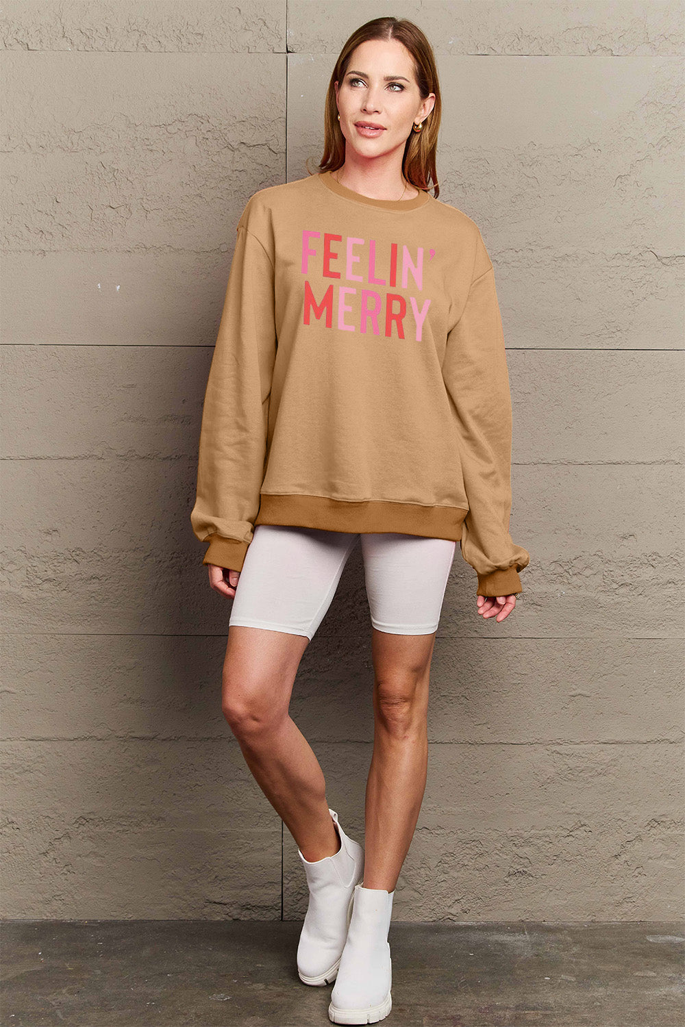 Simply Love Full Size Graphic Round Neck Sweatshirt - Velora Luxury Fashion