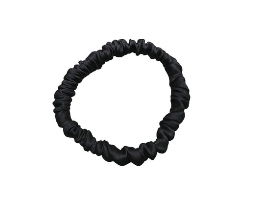 Black Skinny Silk Scrunchies