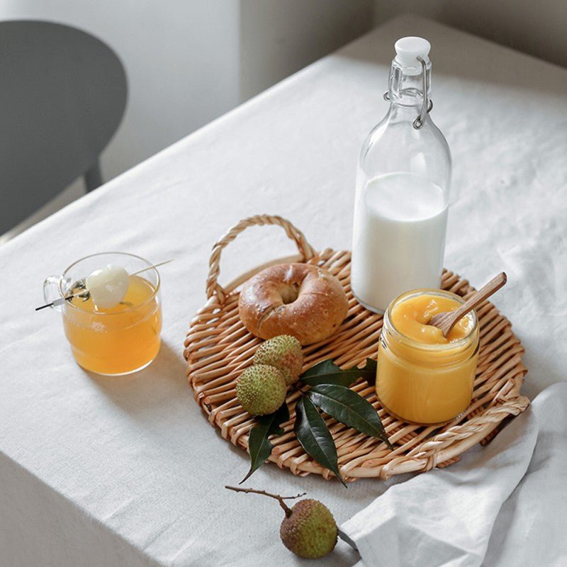 Slate Wicker Rattan Tray - Velora Luxury Fashion