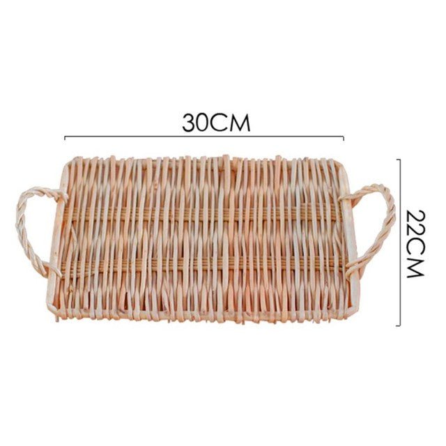 Slate Wicker Rattan Tray - Velora Luxury Fashion