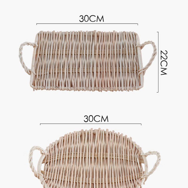 Slate Wicker Rattan Tray - Velora Luxury Fashion
