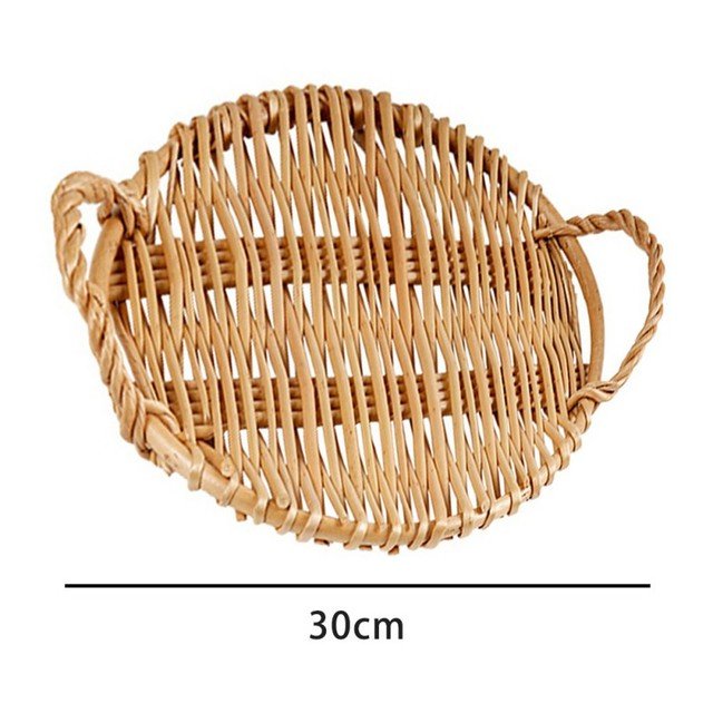 Slate Wicker Rattan Tray - Velora Luxury Fashion