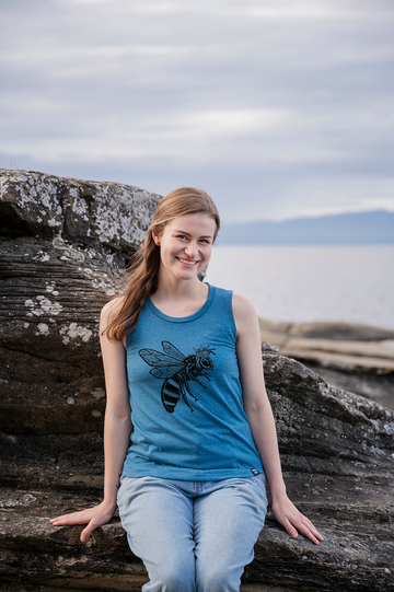 BEE - Women's Relaxed Tank - Heather Teal