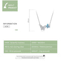 Soar with Style: Blue Zircon Korean Style Sterling Silver Butterfly Necklace - Velora Luxury Fashion