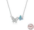 Soar with Style: Blue Zircon Korean Style Sterling Silver Butterfly Necklace - Velora Luxury Fashion