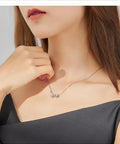 Soar with Style: Blue Zircon Korean Style Sterling Silver Butterfly Necklace - Velora Luxury Fashion