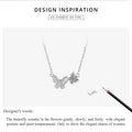 Soar with Style: Blue Zircon Korean Style Sterling Silver Butterfly Necklace - Velora Luxury Fashion
