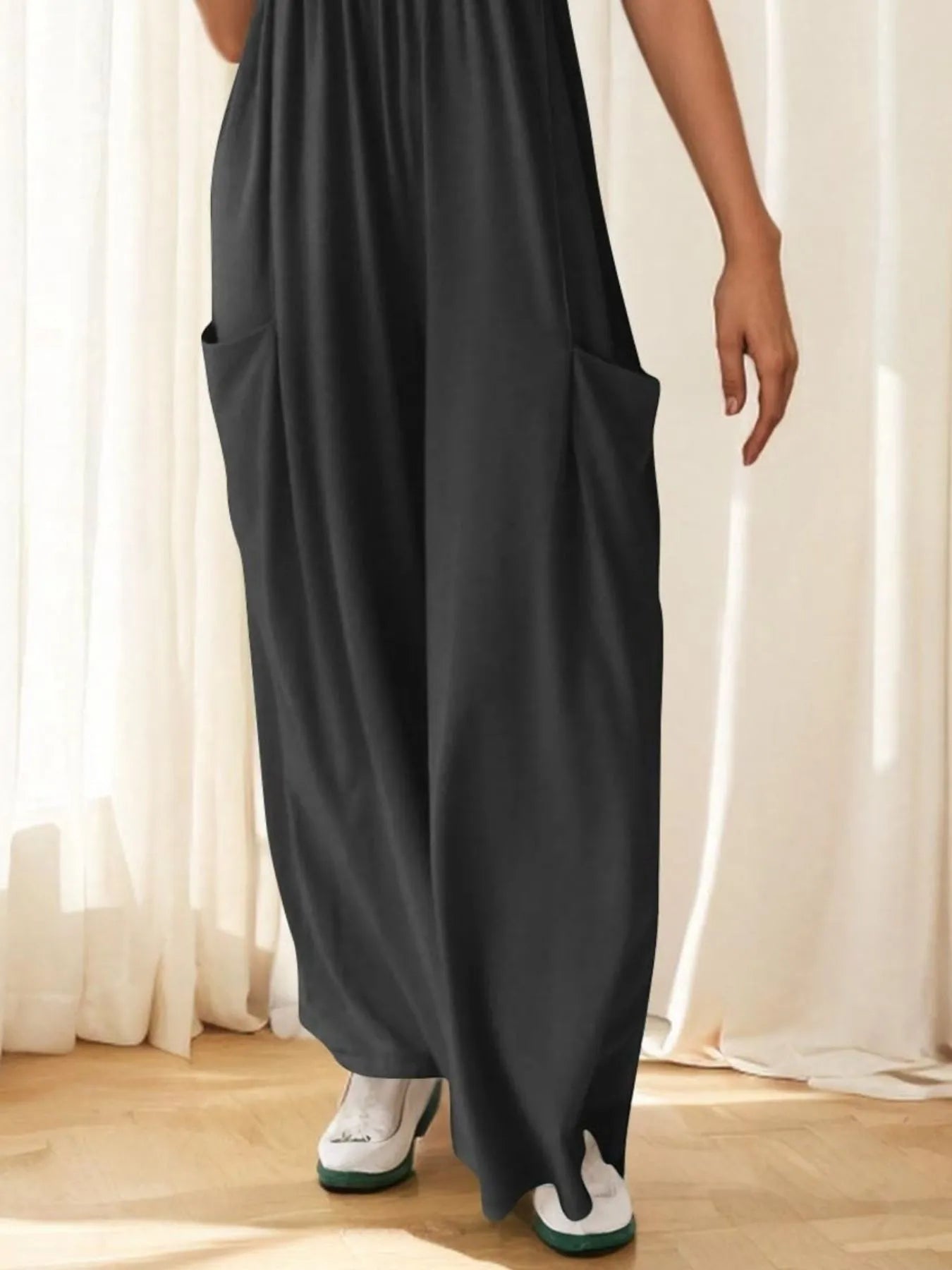 Spaghetti Strap Wide Leg Jumpsuit - Velora Luxury Fashion