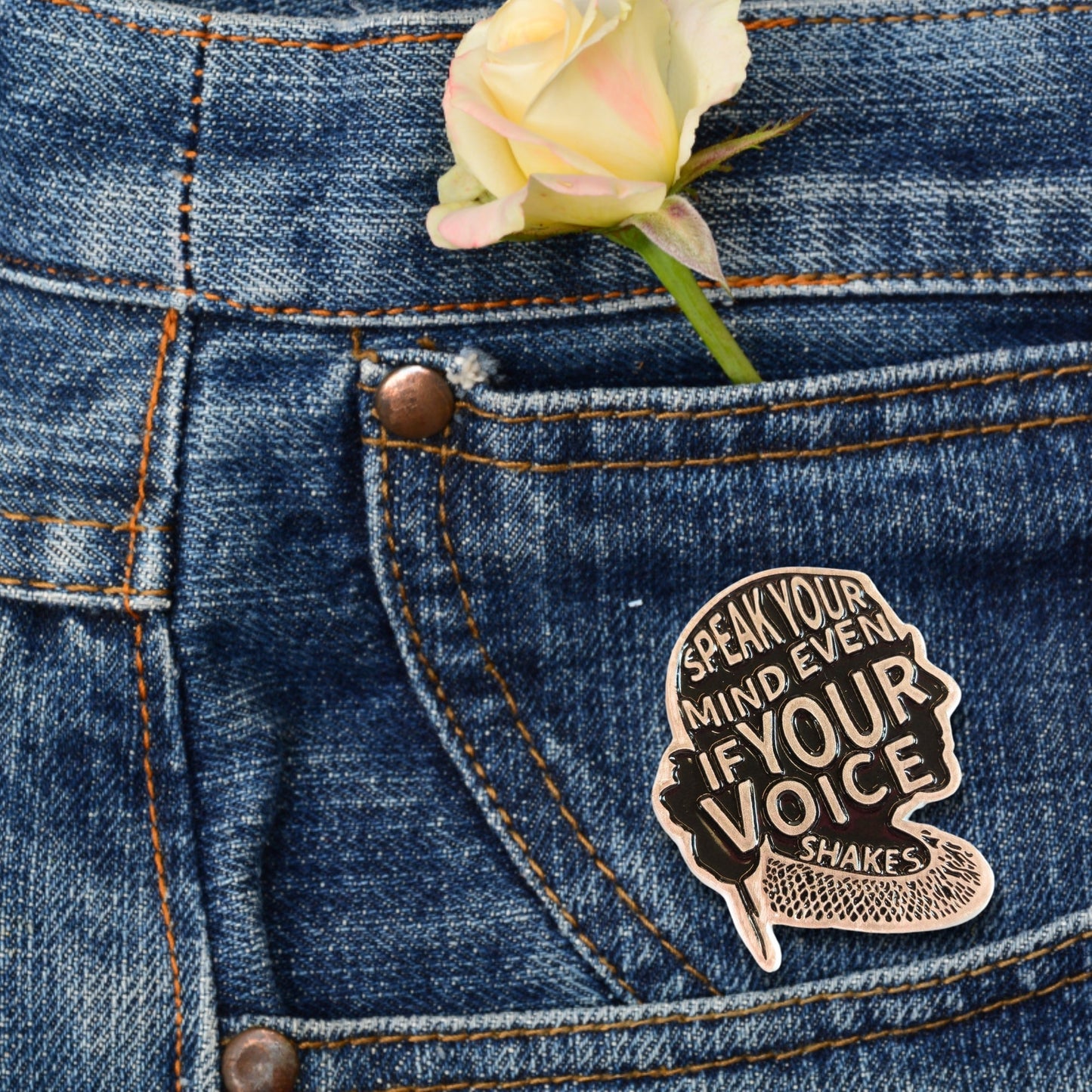 Speak Your Mind Even If Your Voice Shakes | Collectible Pin - Velora