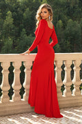 Square Neck Long Sleeve Dress - Velora Luxury Fashion
