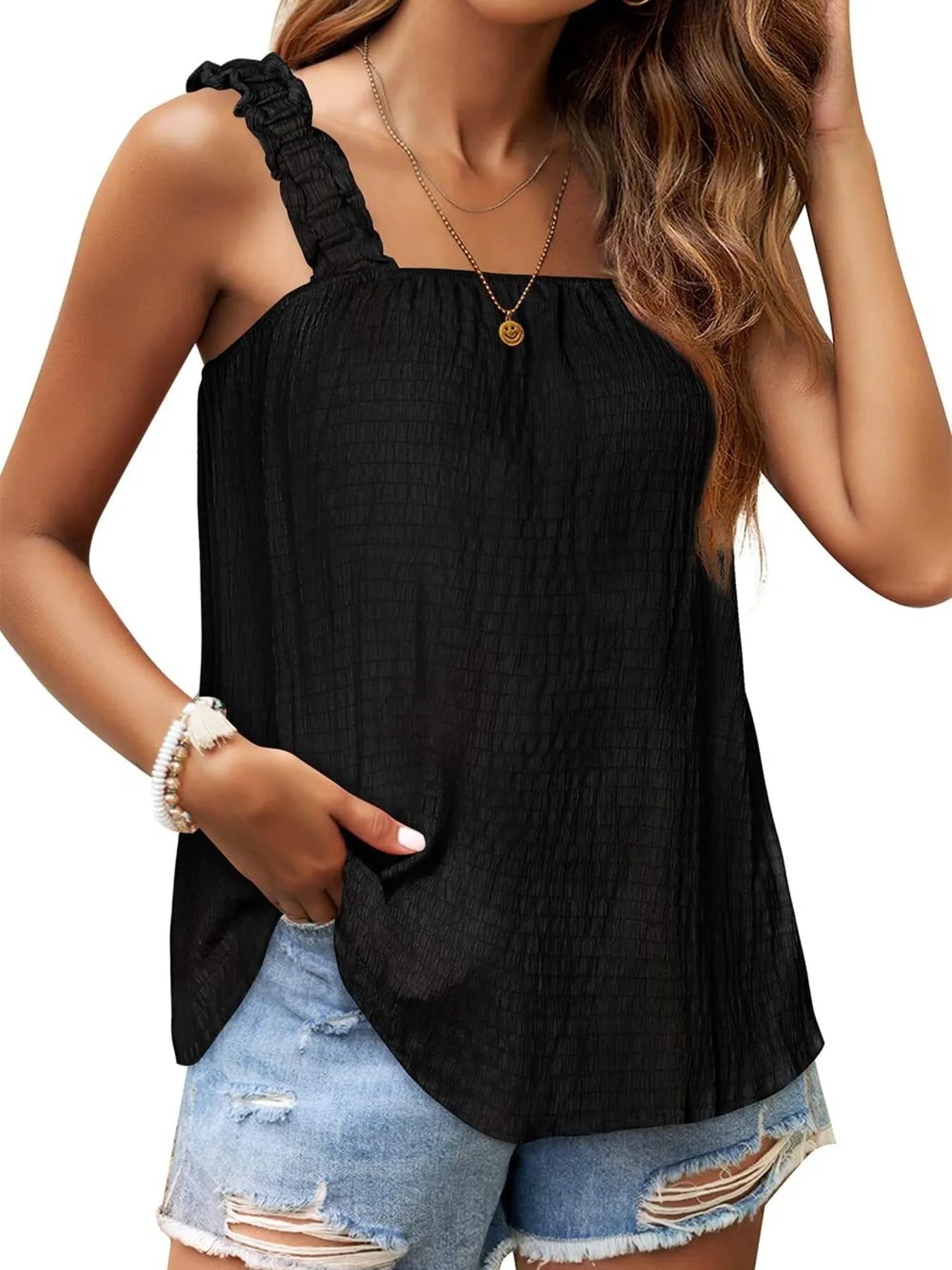 Square Neck Tank Top - Velora Luxury Fashion