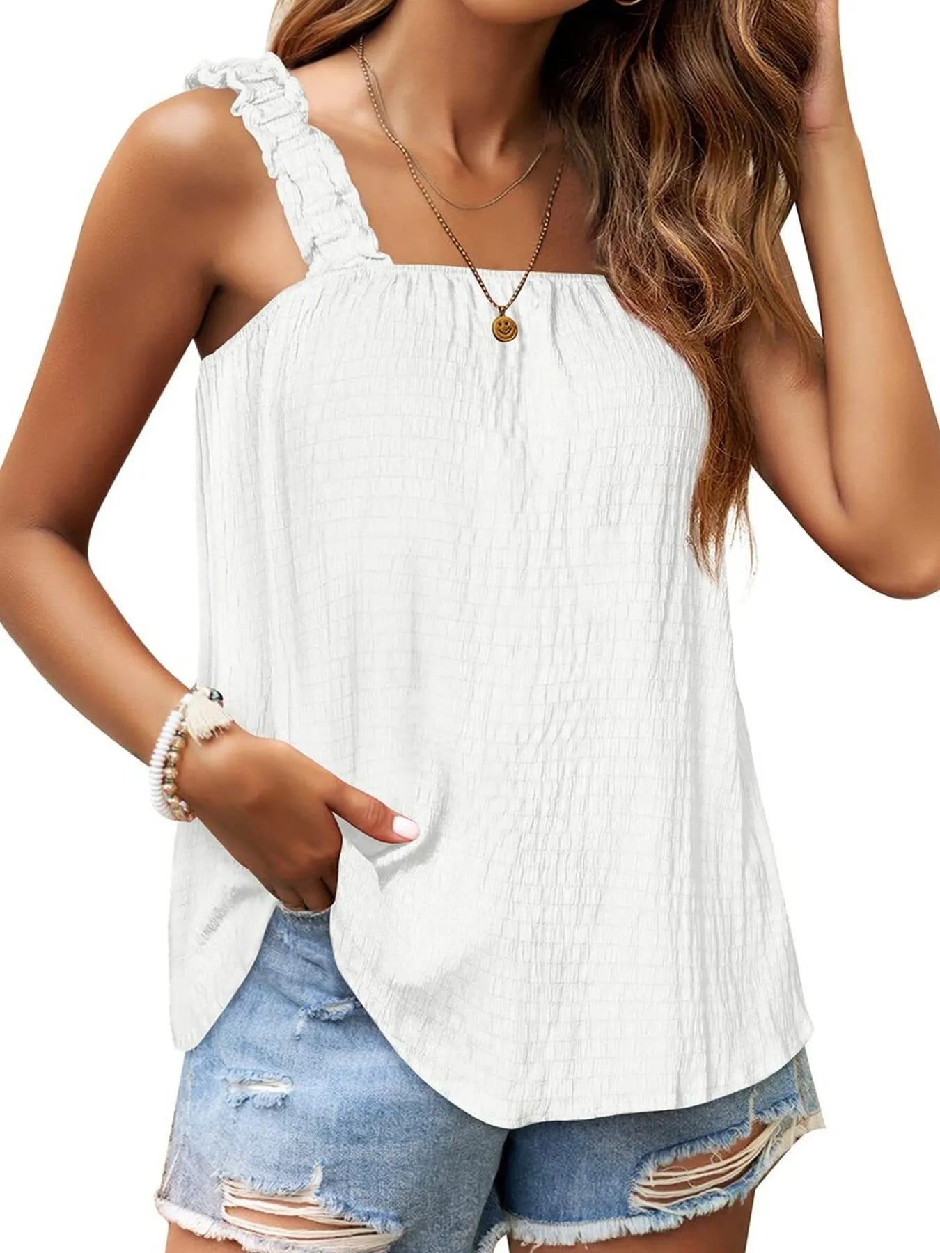 Square Neck Tank Top - Velora Luxury Fashion