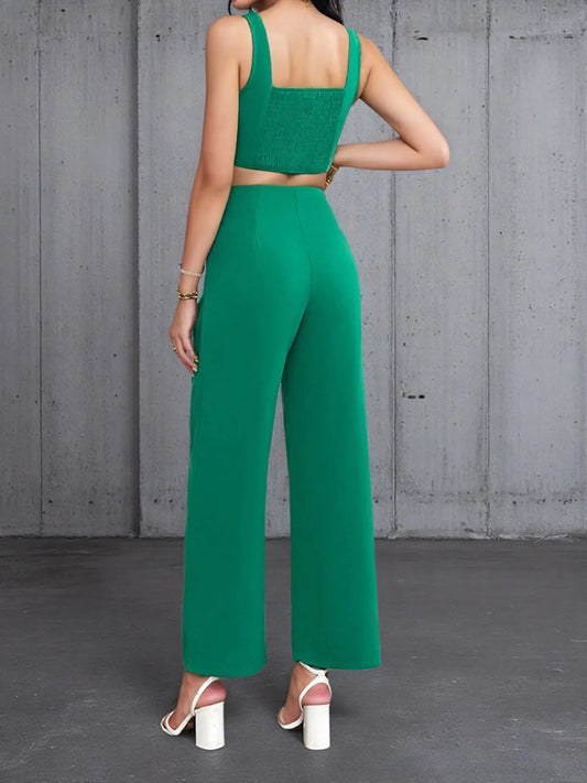 Square Neck Tank and Pants Set - Velora Luxury Fashion