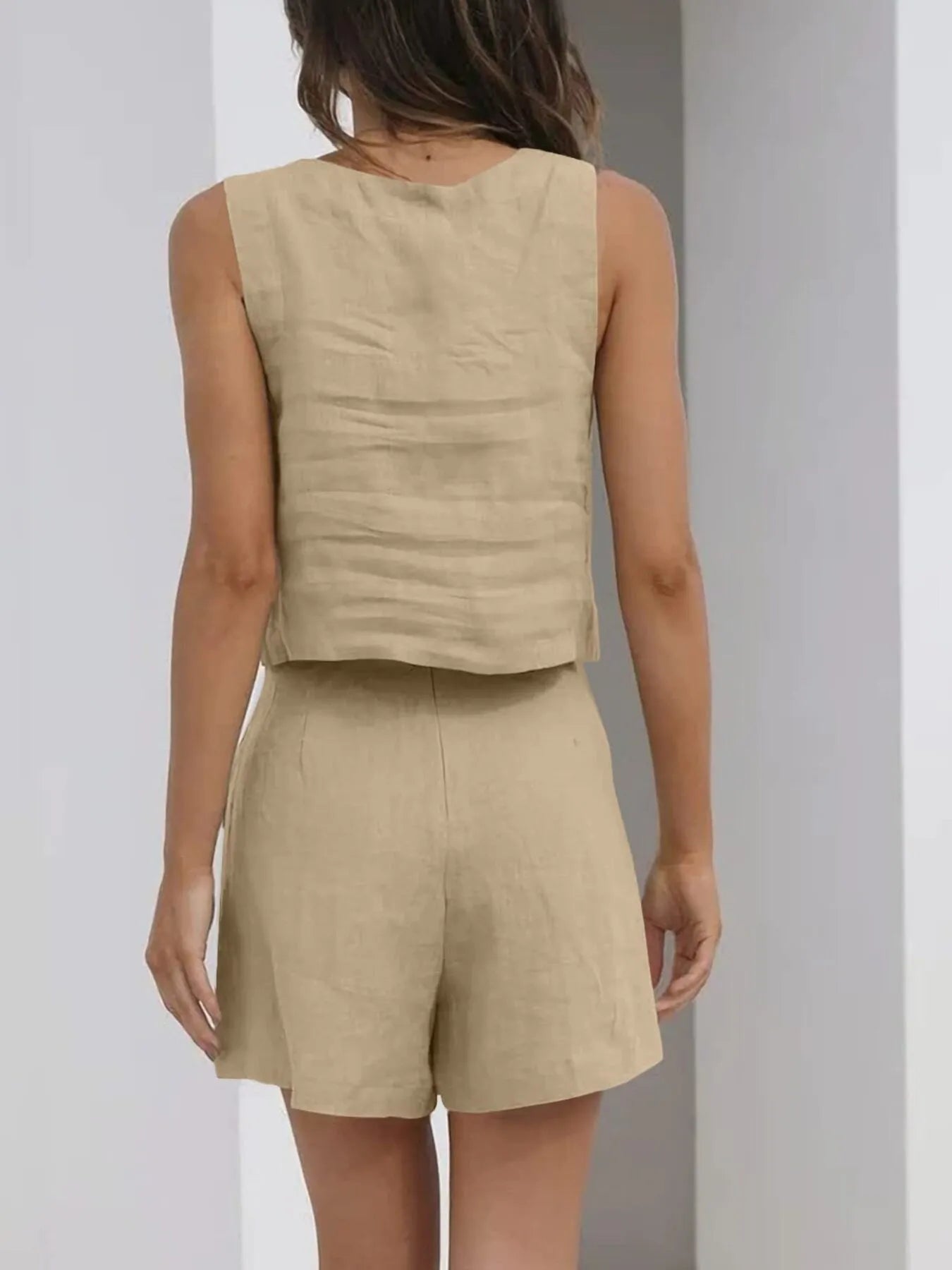Square Neck Tank and Shorts Set - Velora Luxury Fashion