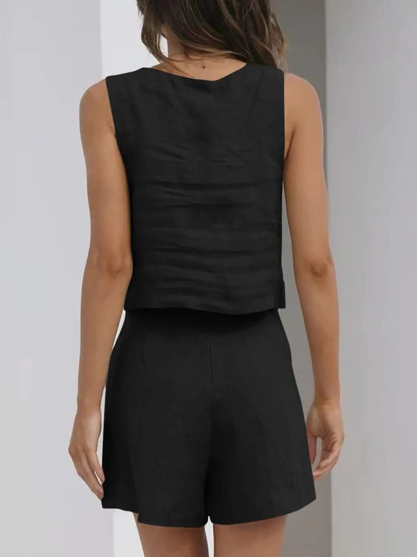 Square Neck Tank and Shorts Set - Velora Luxury Fashion