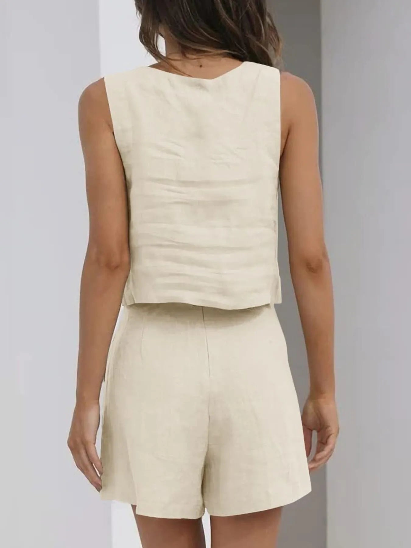 Square Neck Tank and Shorts Set - Velora Luxury Fashion