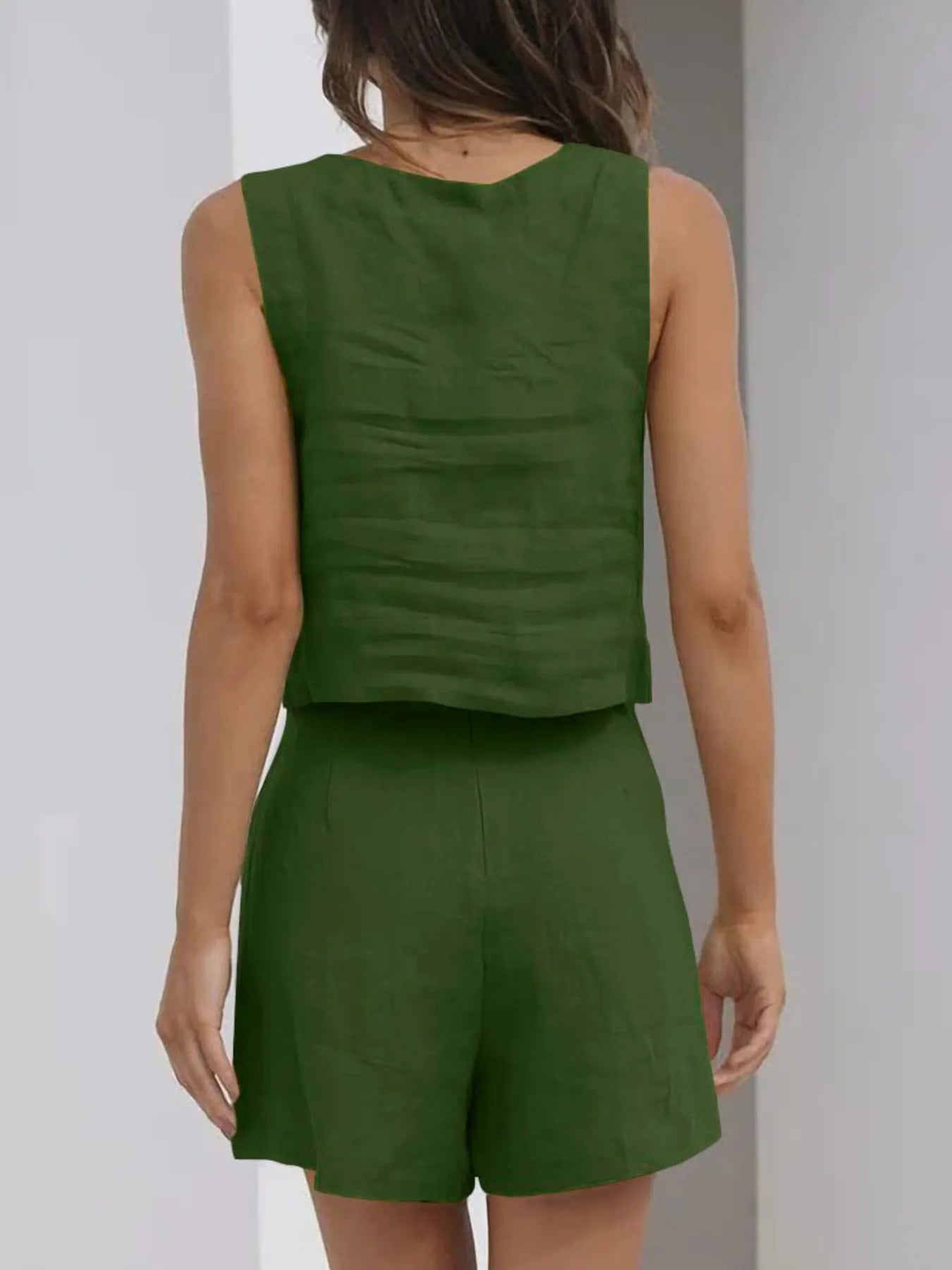 Square Neck Tank and Shorts Set - Velora Luxury Fashion