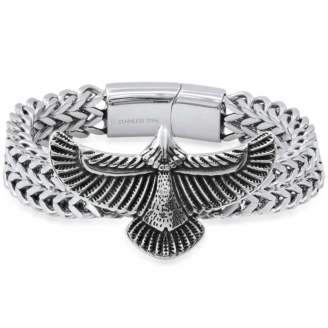 Steeltime 2 Row Wheat Chain Eagle Bracelet Boutique of Leathers/Open Road