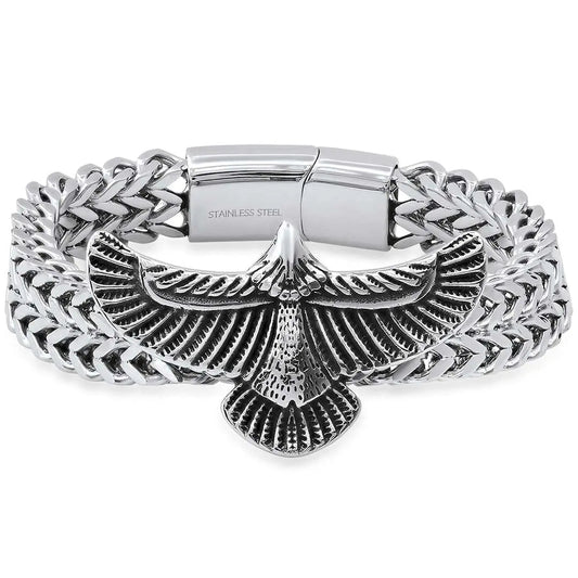 Steeltime 2 Row Wheat Chain Eagle Bracelet Boutique of Leathers/Open Road