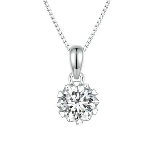 Stellar Shine 1ct Moissanite Sterling Silver Pendant Necklace - Velora Luxury Fashion