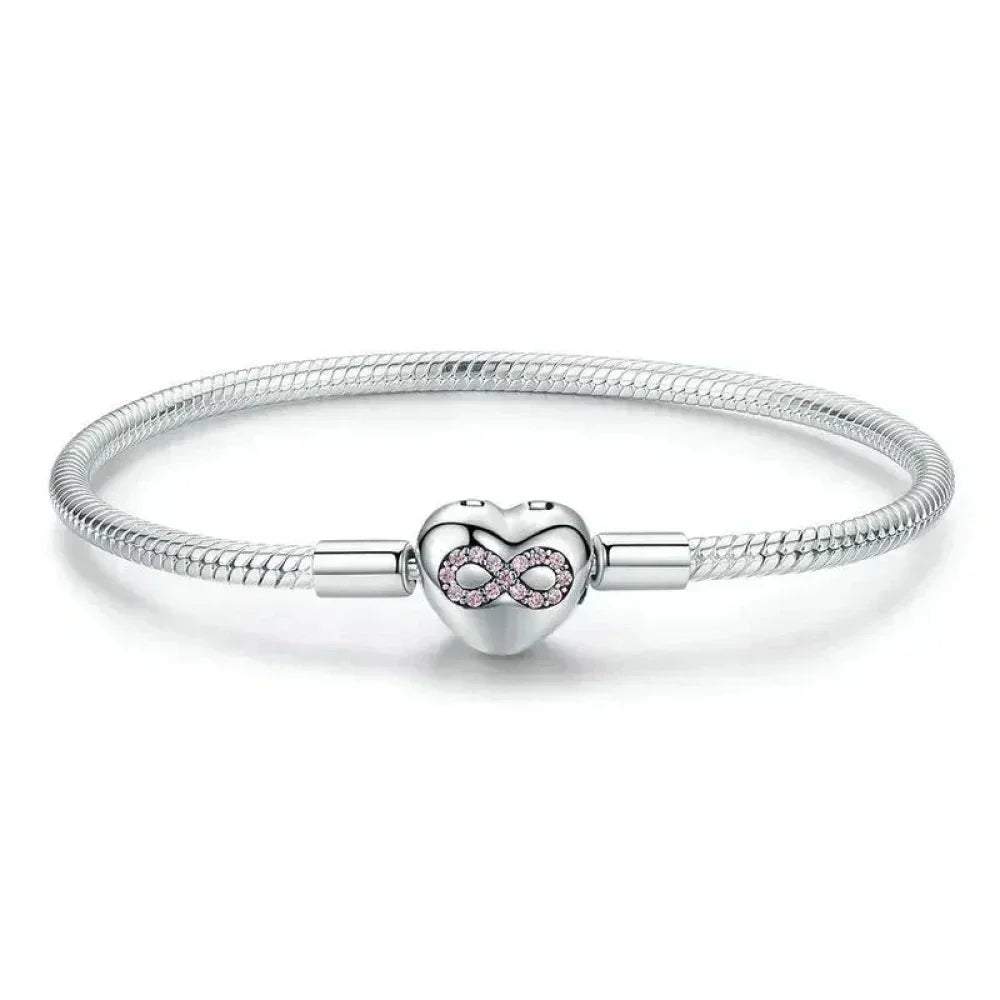 Sterling Silver Infinity Heart Bracelet with CZ - Velora Luxury Fashion