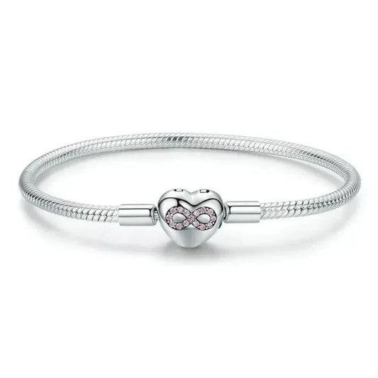 Sterling Silver Infinity Heart Bracelet with CZ - Velora Luxury Fashion