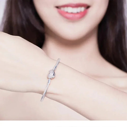 Sterling Silver Infinity Heart Bracelet with CZ - Velora Luxury Fashion
