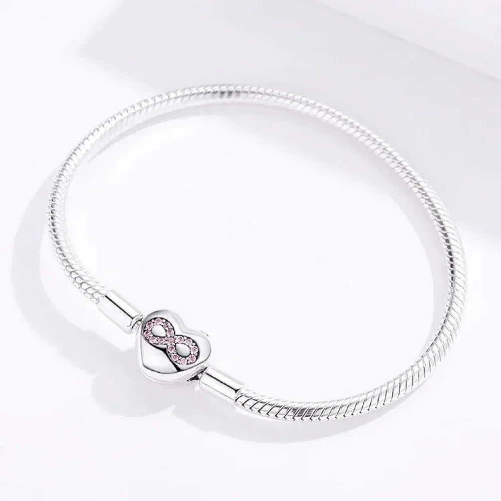 Sterling Silver Infinity Heart Bracelet with CZ - Velora Luxury Fashion
