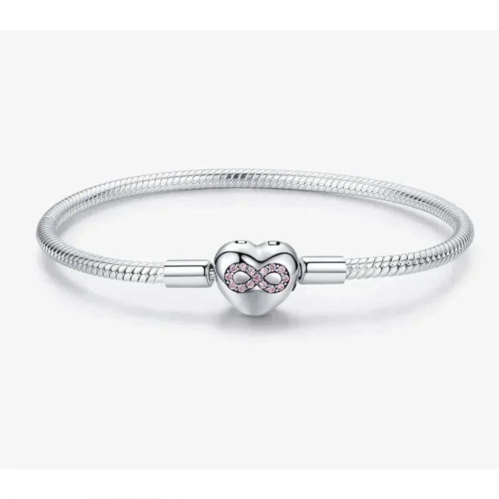 Sterling Silver Infinity Heart Bracelet with CZ - Velora Luxury Fashion