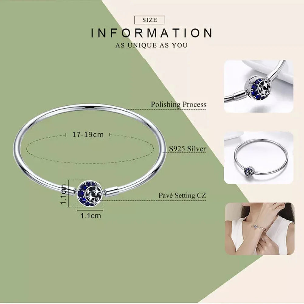 Sterling Silver Snake Chain Bangle Bracelet with CZ Pavé - Velora Luxury Fashion