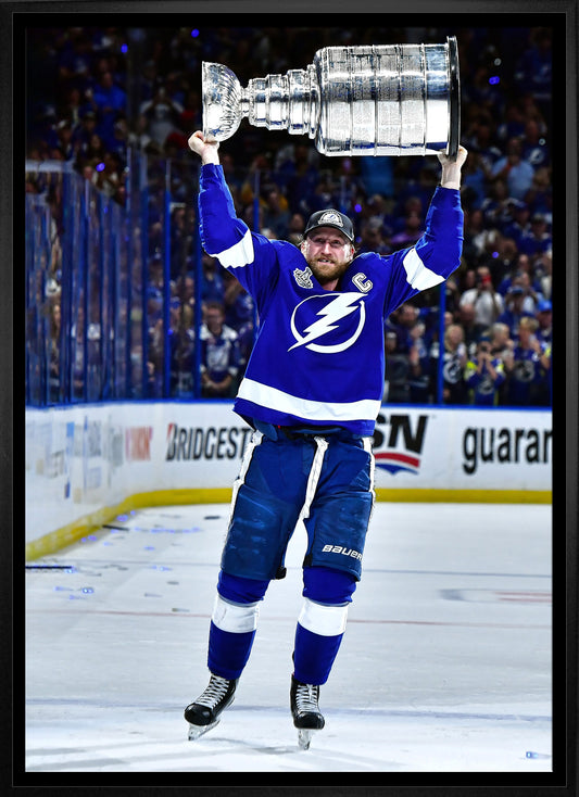 Steven Stamkos Tampa Bay Lightning Framed 20x29 Lifting 2021 Stanley Cup Canvas - Velora Luxury Fashion