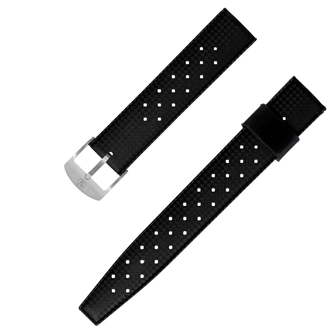 YEMA Black Tropic Dive Strap 19mm | SYSUP-TP19-SS - Velora Luxury Fashion
