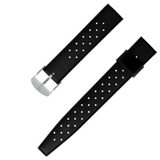 YEMA Black Tropic Dive Strap 19mm | SYSUP-TP19-SS - Velora Luxury Fashion