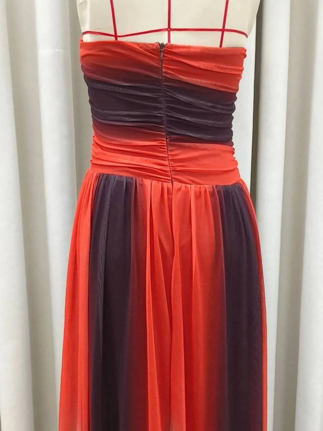 Strapless Cut-Out Rainbow Gradient Maxi Dress - Velora Luxury Fashion