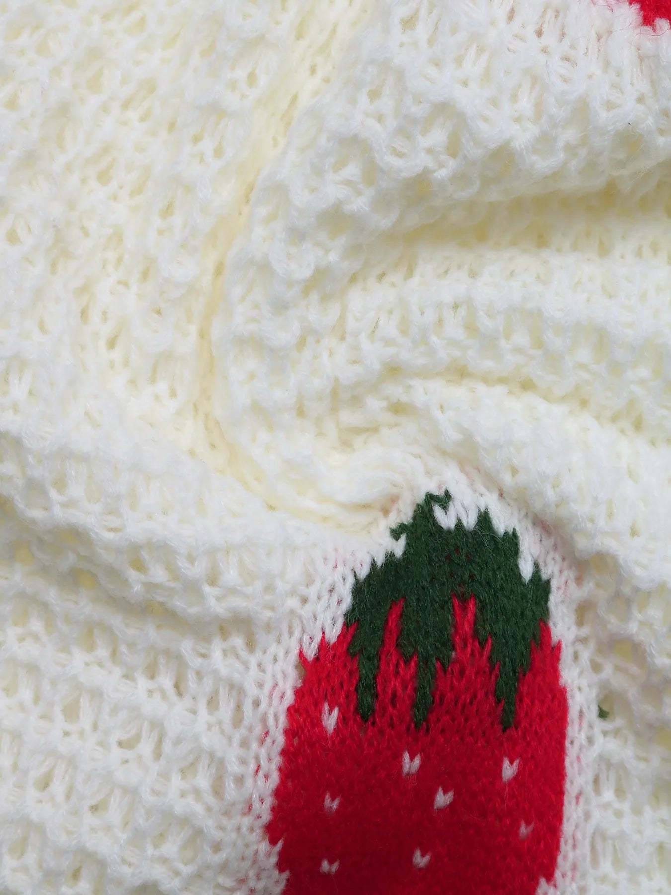 Strawberry Pattern V-Neck Button-Up Cardigan - Velora Luxury Fashion