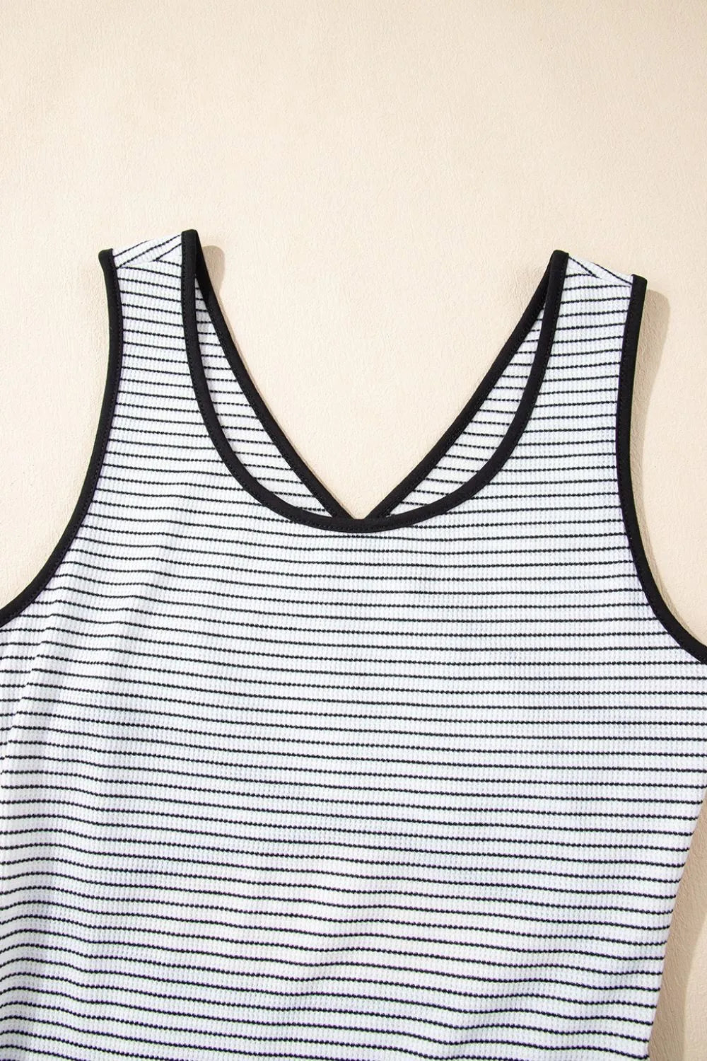 Stripe Crisscross Side Slits Slim Fit Sleeveless Midi Dress - Velora Luxury Fashion